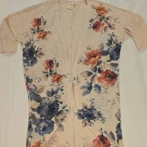 Floral, Short Sleeve, Cardigan/Cover-Up